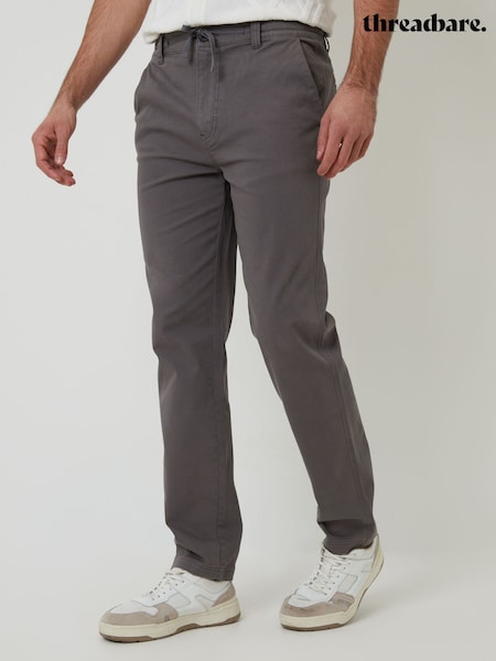 Threadbare Grey Elasticated Waist Regular Fit Chino Trousers (F64768) | €37