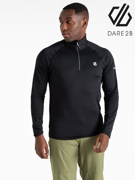 Dare 2b Mens Fuse Up II Lightweight Core Stretch Midlayer Black Fleece (F64833) | €37