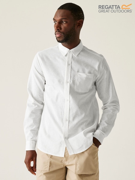 Regatta White Mens Loran Long Sleeve Shirt (F64861) | €50