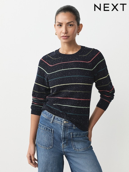 Listra de arco-íris - Soft Touch Crew Neck Cotton Rich Jumper (F64982) | R$ 245