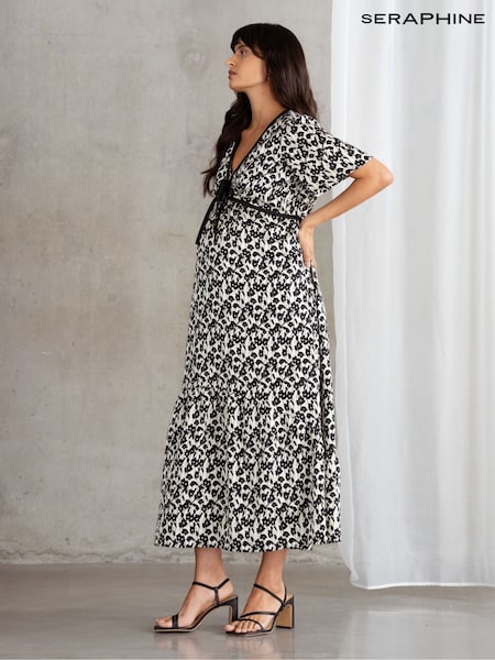 Seraphine Bow Detail Maternity Black Dress (F65004) | €127