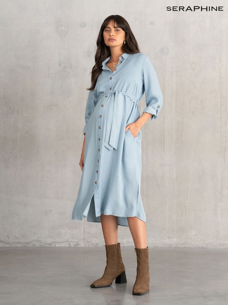 Seraphine Maternity Blue Shirt Dress (F65025) | €107