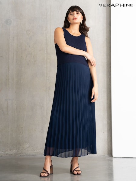 Seraphine Maternity Blue Dress with Topper (F65042) | €118