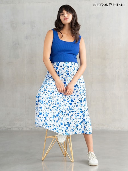 Seraphine Blue Maternity Dress with Topper (F65061) | €101