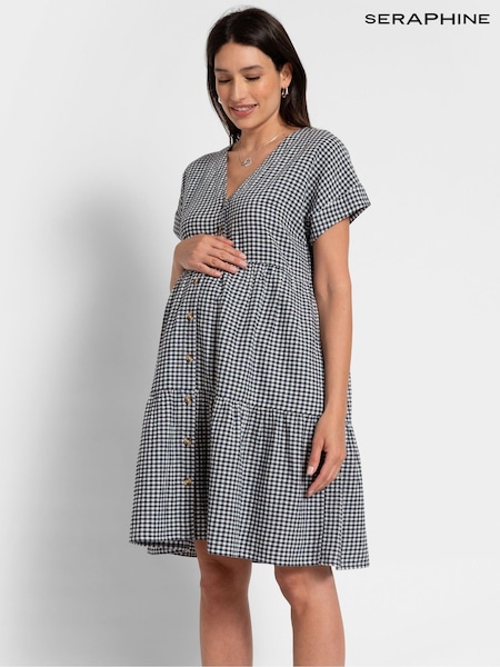 Seraphine Blue Nursing Gingham Dress (F65085) | €78