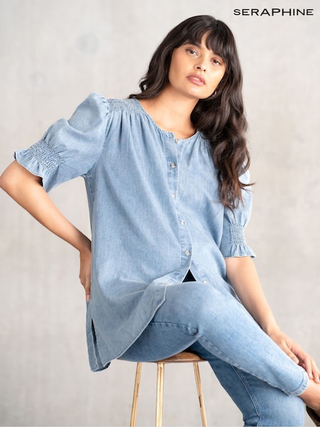 Seraphine Maternity Blue Chamgbray 100% Cotton Blouse (F65088) | 3,304 UAH