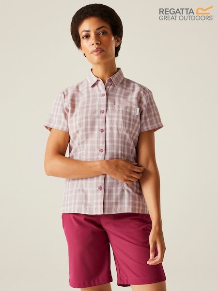 Regatta Pink Womens Mindano VIII Short Sleeve Shirt (F65153) | €32