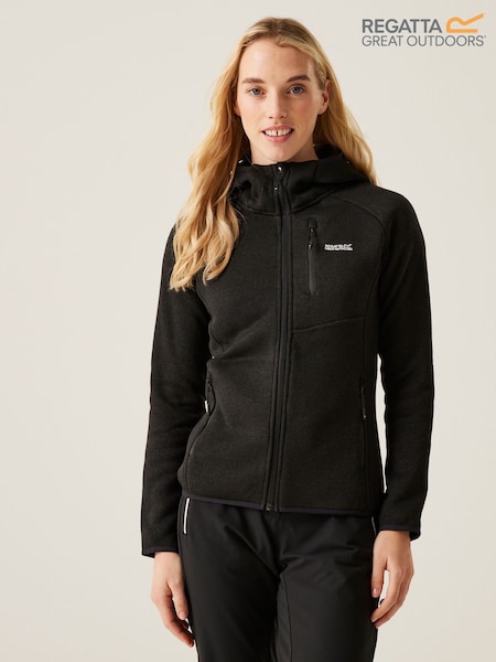 Regatta Black Womens Newhill Hooded Fleece (F65191) | €59