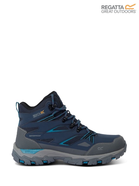 Regatta Blue Womens Holcombe III Mid Waterproof Walking Boots (F65265) | €89