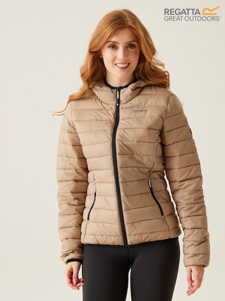 Regatta Cream Womens Hooded Marizion Baffled Jacket (F65279) | AED163