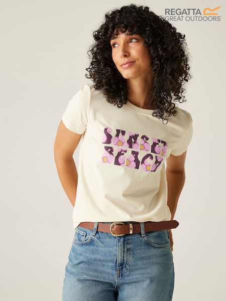 Cream - Tricou Orla Kiely Regatta pentru femei, 100% bumbac (F65336) | 156 LEI