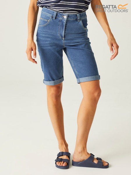 Albastru - Pantaloni scurți din amestec de bumbac Regatta Erdre Denim Look (F65368) | 209 LEI