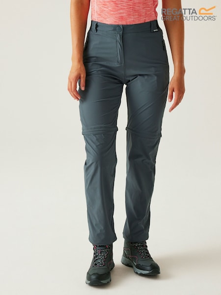 Regatta Grey Womens Travel Light Zip Off Trousers II (F65385) | AED326