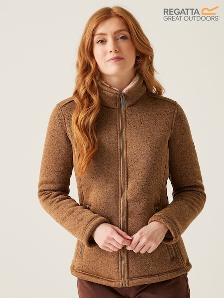 Regatta Brown Womens Razia II Full Zip Bonded Fleece (F65436) | €69
