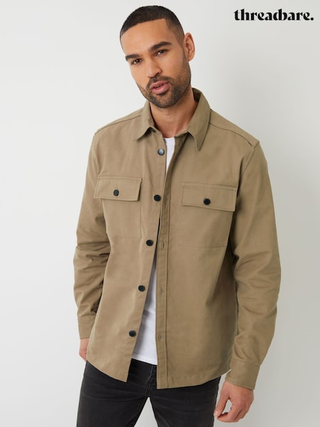 Threadbare Natural Twill Button Up 100% Cotton Shacket (F65449) | €46