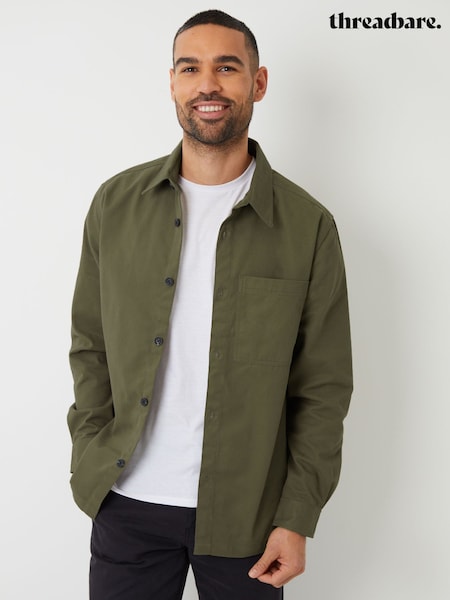 Threadbare Khaki 100% Cotton Twill Shacket (F65454) | R$ 405