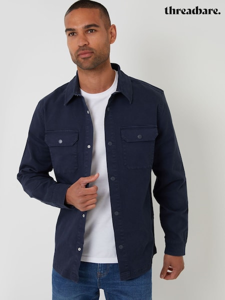 Threadbare Blue Snap Fastening Shacket (F65463) | AED199