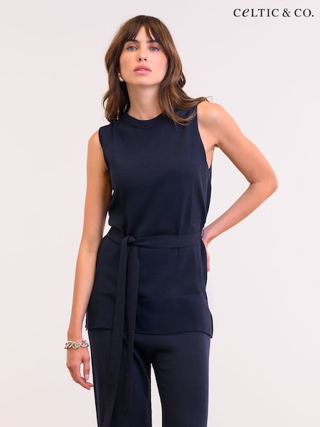 Celtic & Co. Blue Fine Knit Sleeveless Tunic (F65478) | €167