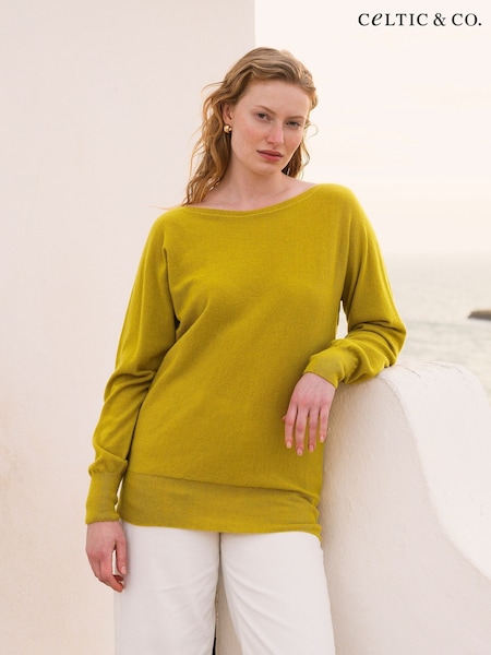 Celtic & Co. Yellow Geelong Slash Neck Jumper (F65493) | €173