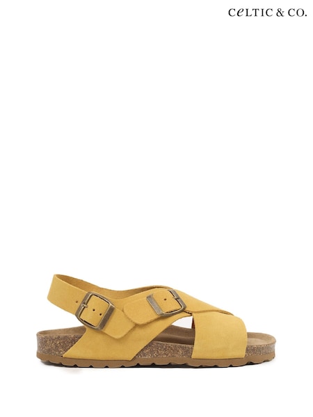 Celtic & Co. Yellow Cross-Over Buckle Sandals (F65501) | ‏402 د.إ.‏