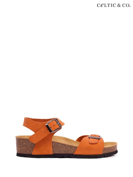 Celtic & Co. Low Wedge Dbl Buckle Sandals (F65512) | $119