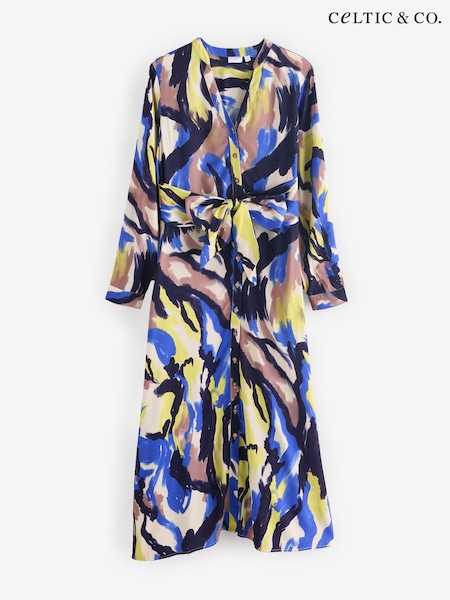 Celtic & Co. Blue Tie Front Midi Dress (F65542) | €89