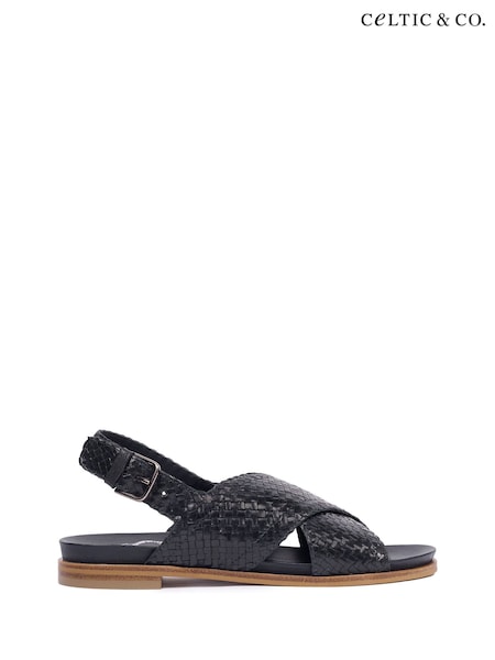 Celtic & Co. Leather Woven Cross-Over Sandals (F65572) | ₪478
