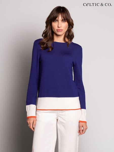 Celtic & Co. Green Merino Fine Knit Boat Jumper (F65575) | ₪443
