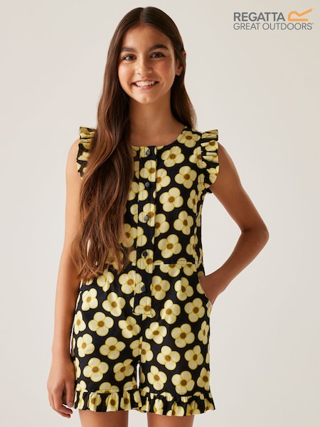 أسود - Regatta Girls 100% Cotton Orla Kiely Playsuit (F65706) | ‏163 د.إ.‏