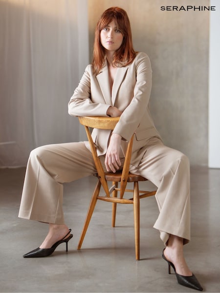 Seraphine Maternity Natural Wide Leg Trousers (F65719) | €102