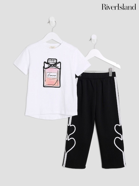 River Island White Girls Perfume Tracksuit Set (F65751) | €25