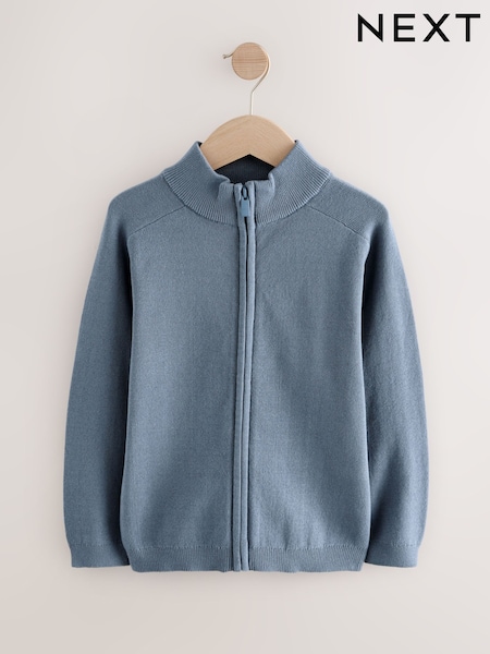 Blue Zip Through Knitted Cardigan (3-16yrs) (F65782) | €20 - €26