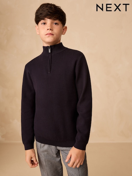 Navy Blue Quarter Zip Jumper (3-16yrs) (F65785) | 79 QAR - 104 QAR