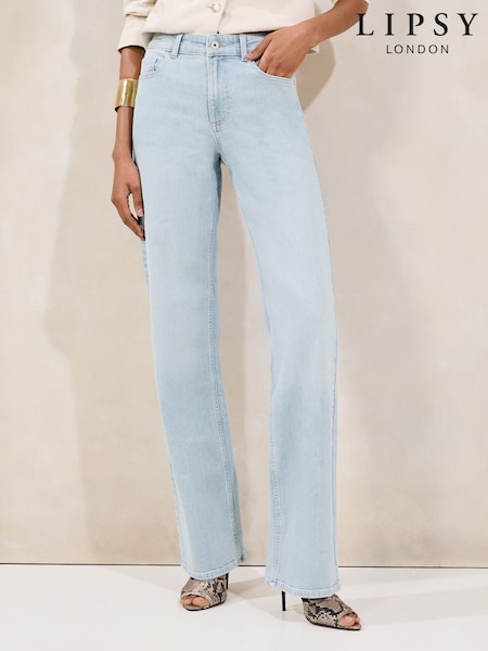 Blau - Lipsy Mid Rise Jeans mit weitem Bein (F65793) | 77 €
