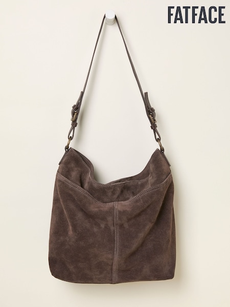 FatFace Molly Chocolate Brown Suede Shoulder Bag (F65872) | €86