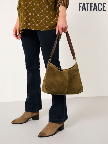 FatFace Green Suede Envelope Bag (F65879) | €78.50