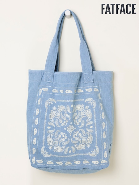 FatFace Denim Blue Bandana Print Tote Bag (F65880) | AED148
