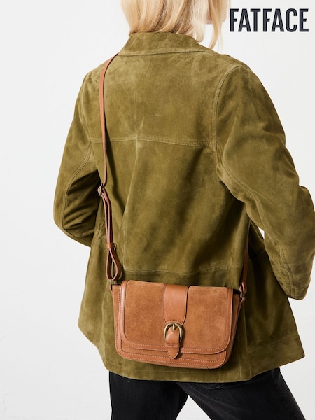 FatFace Mabel Tan Brown Buckle Crossbody Bag (F65882) | €86