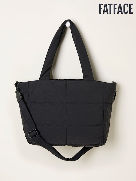 FatFace Black Quilted Nylon Tote Bag (F65887) | 210 QAR