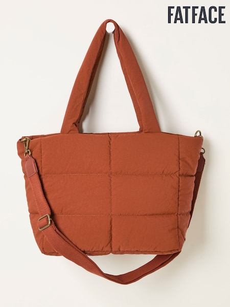 FatFace Dark Orange Quilted Nylon Tote Bag (F65888) | €56
