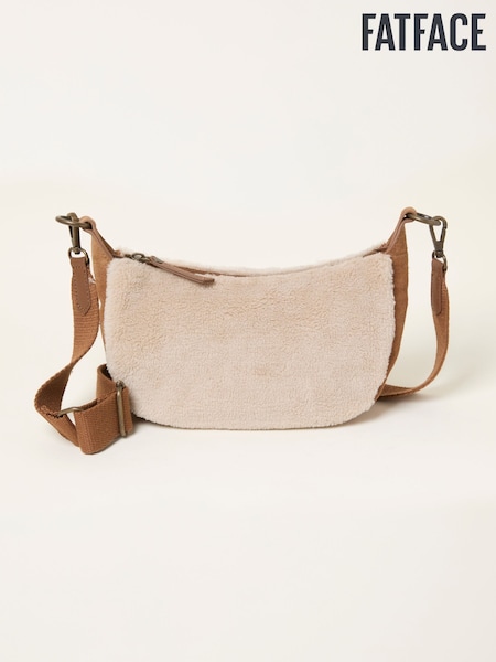 FatFace Tan Brown Borg Suede Mix Sling Bag (F65890) | R$ 420