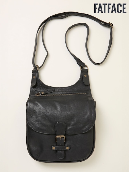 FatFace Anna Black Oiled Crossbody Bag (F65901) | €100