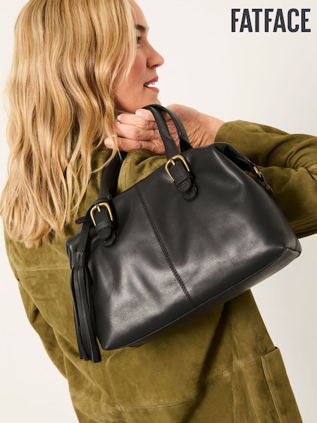 FatFace Black Leather Bowling Bag (F65916) | €118