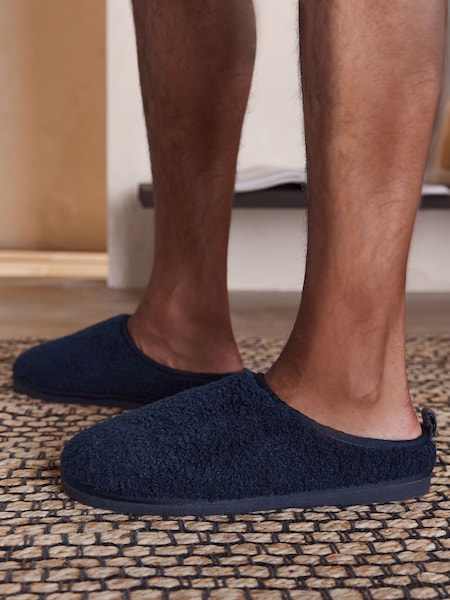 Navy Borg Mule Slippers (F65935) | AED96