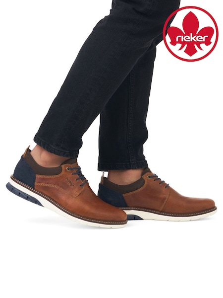 Rieker Mens Lace-Up Brown Shoes (F65949) | €113