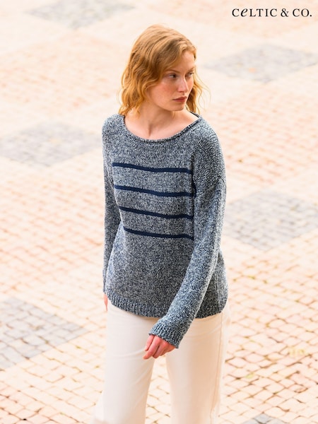 Celtic & Co. Blue Yarn Twist Breton 100% Cotton Jumper (F65964) | $191