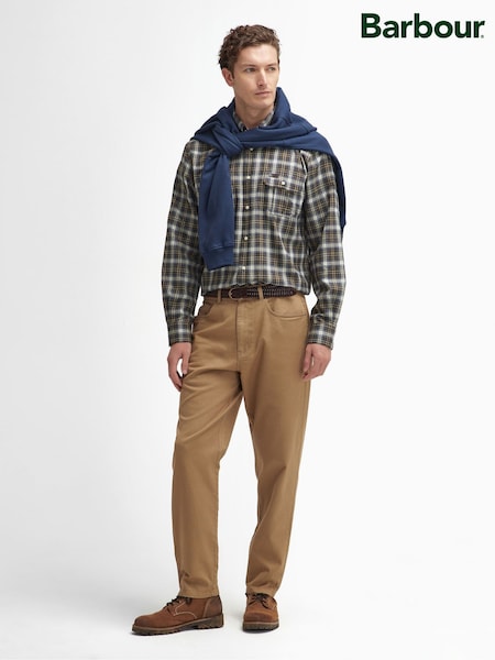 Barbour® Brown Washed Regular Fit Trousers (F66075) | €155