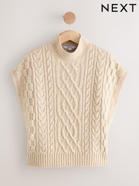 Ecru Cable Knit Tabard Cover-Up (F66151) | €52.50