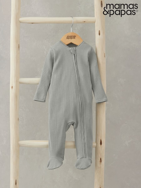 Mamas & Papas Green Rib Zip Sleepsuit (F66210) | 23 €