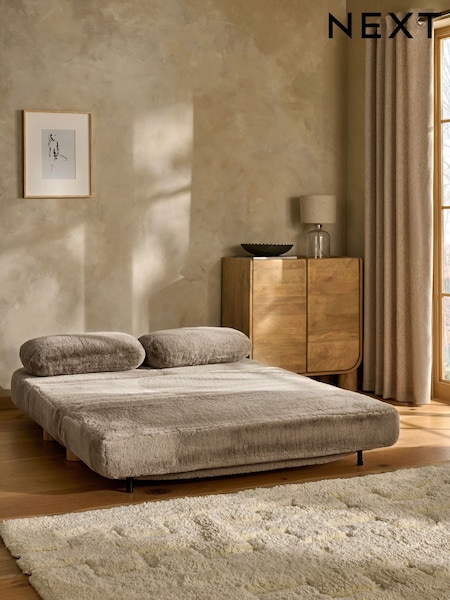 Oslo Faux Fur Mink Brown Palma Double Sofa Bed (F66238) | €650